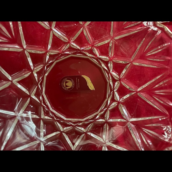 NEW Germany Original Walther Crystal Glas Basket with Handle, Gold Trim - Picture 3 of 8